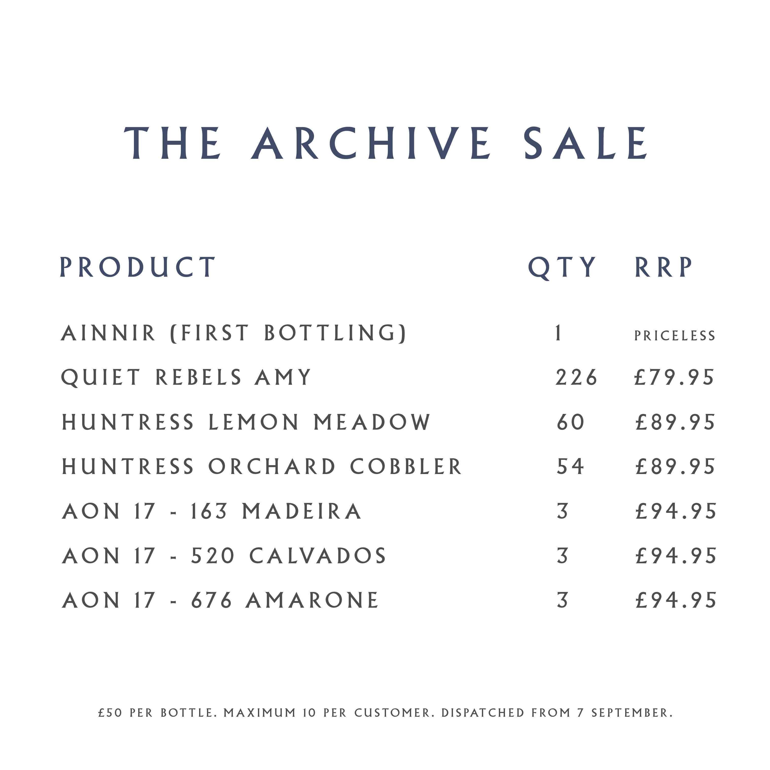 ARCHIVE SALE